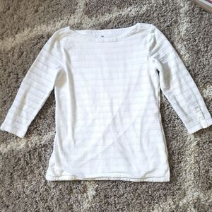 Talbots 3/4 Length Sleeve White Shirt Like New Women's Size XS